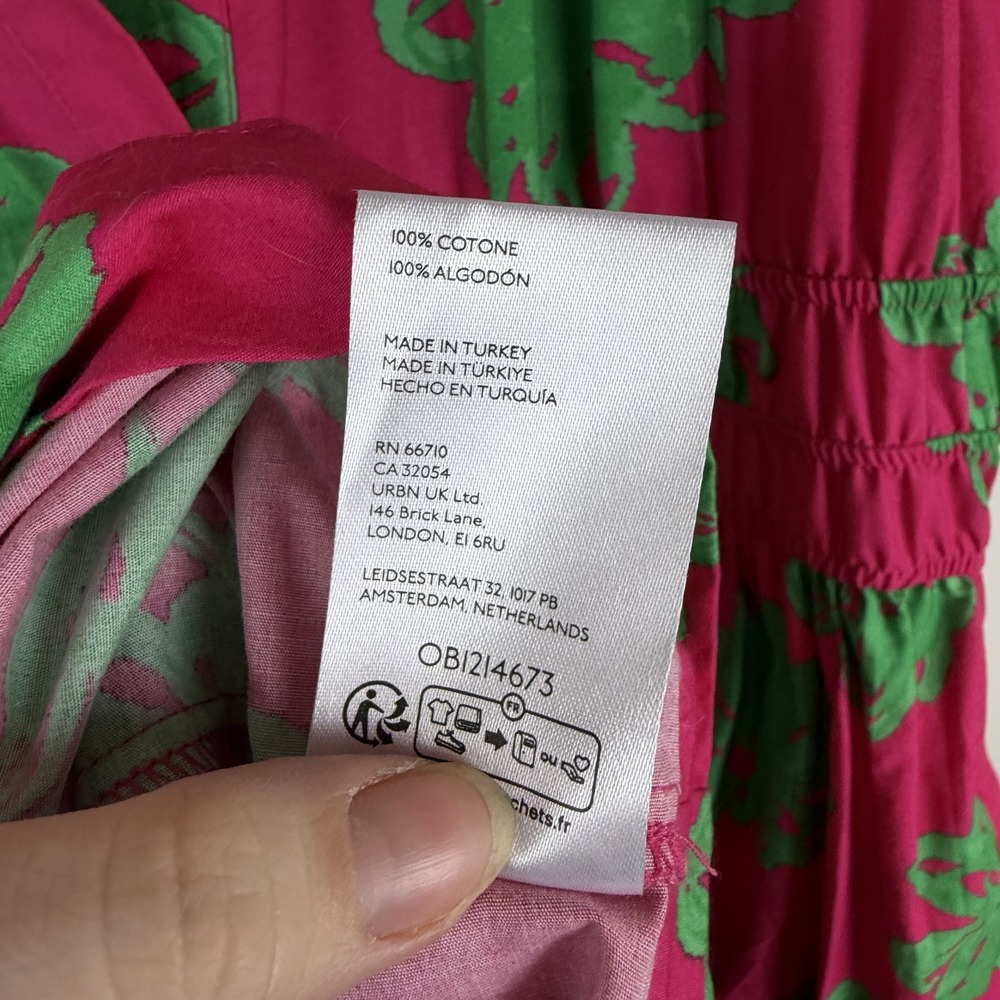 Anthropologie Pink Maxi Dress with Green Floral Print - Picture 9 of 12